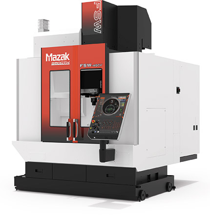 Robuste et très rigide, dotée de guidages linéaires ainsi que de servomoteurs puissants
à haut rendement, la machine FSW-460V de Mazak dispose d’une force de poussée maximale
de 14 kN et peut souder à grande vitesse. Source : Mazak
