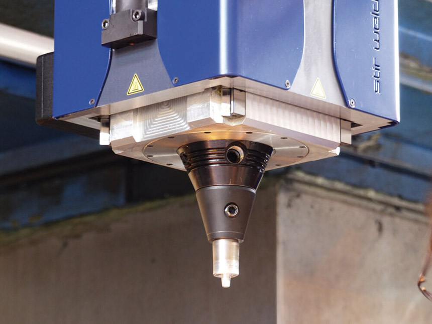 La tête FSW conçue par Stirweld s’installe sur des machines-outils 
à commande numérique existantes. Ce qui réduit sensiblement l’investissement initial sans faire de concessions en ce qui concerne 
la qualité du soudage. Source : Striweld