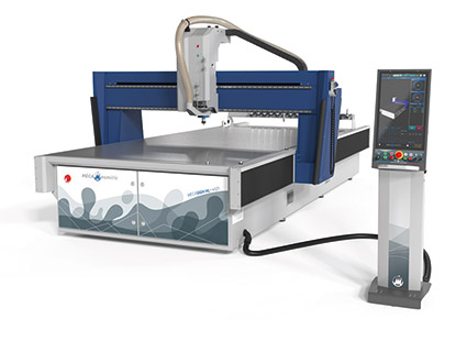 Disponible avec toutes les options essentielles pour la découpe en fraisage, cette machine usine une multitude de matériaux en plaques et en rouleaux. Source : Mécanuméric